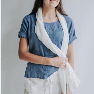 EUC lightweight linen shirt - Size XS, Blue Melange